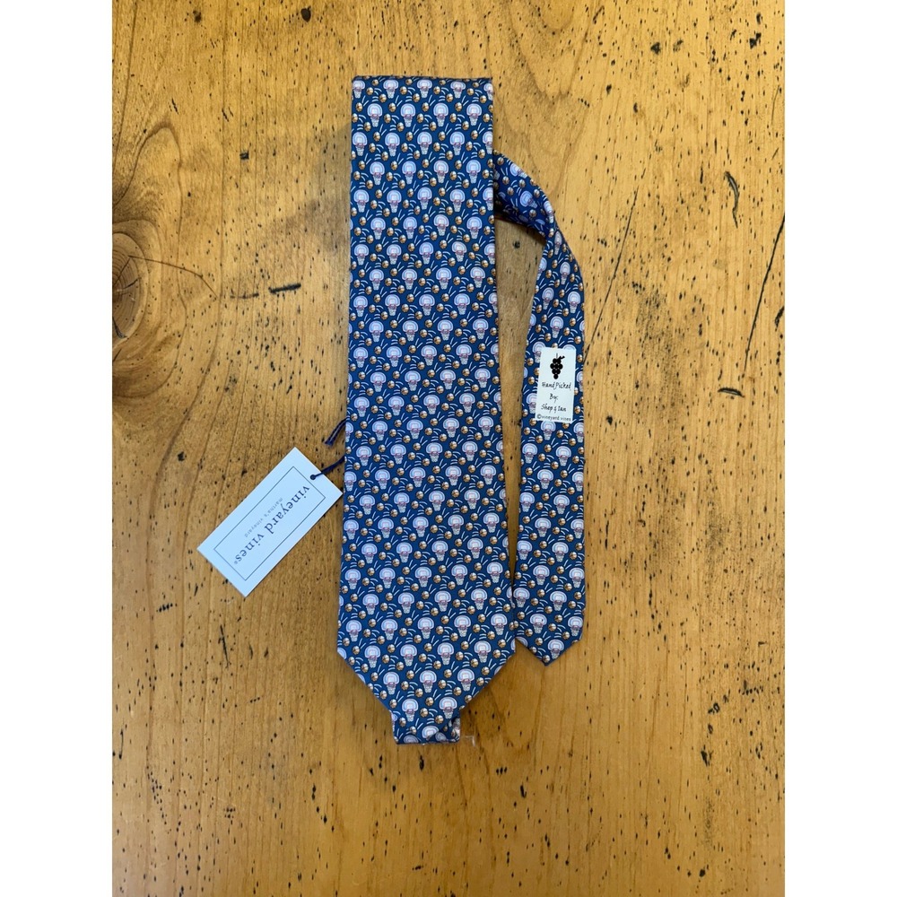 New w tags Vineyard Vines Hoops OS Mens Navy Basketball Silk Necktie